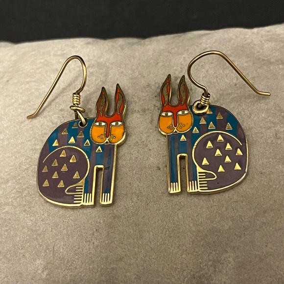 Laurel Burch Jewelry - Rare Vintage 1980 “A Rabbit for Ross” Earrings by Laurel Burch